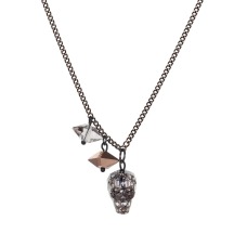 Nadia Minkoff crystal skull & double spike necklace, £31.35