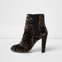 River Island leopard print velvet ankle boots, £50